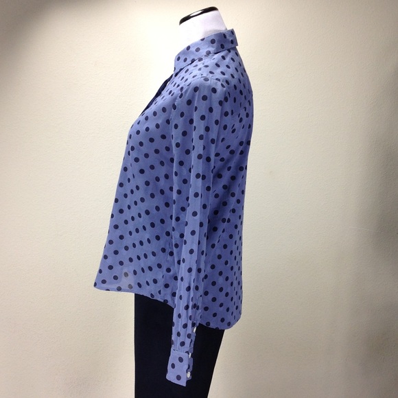 J. Crew Factory Blue & Black Polka Dot Tunic - Picture 3 of 7